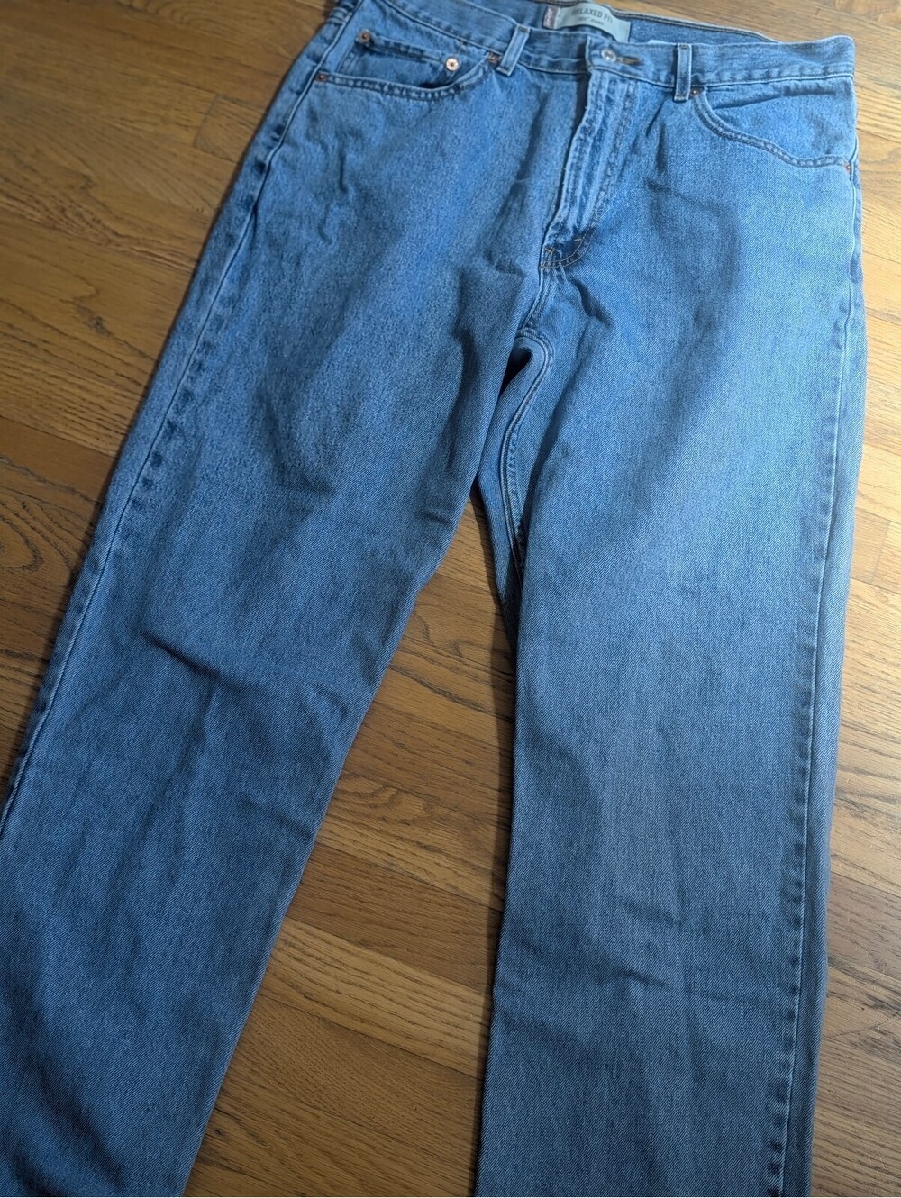 Levi's 550 Relaxed Fit Jeans 100% Cotton Size W36 L32 Light Blue Denim